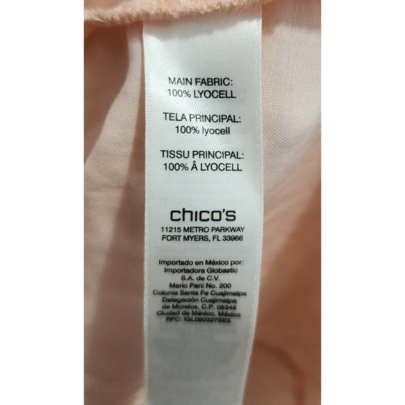 Chico's Women's Open Front Cardigan Jacket Roll Tab Sleeve Pink Lyocell Sz 1 (M) - Picture 9 of 13